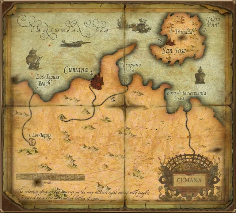 Cumana City Map. Sea Dogs: To Each His Own &mdash; Trade and secrets