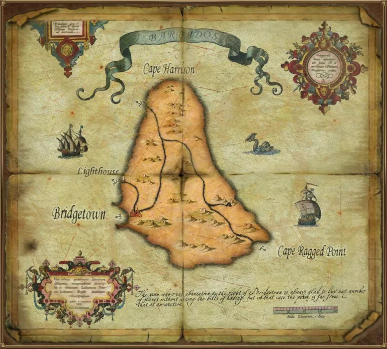 Barbados Island Map. Sea Dogs: To Each His Own &mdash; Trade and Secrets
