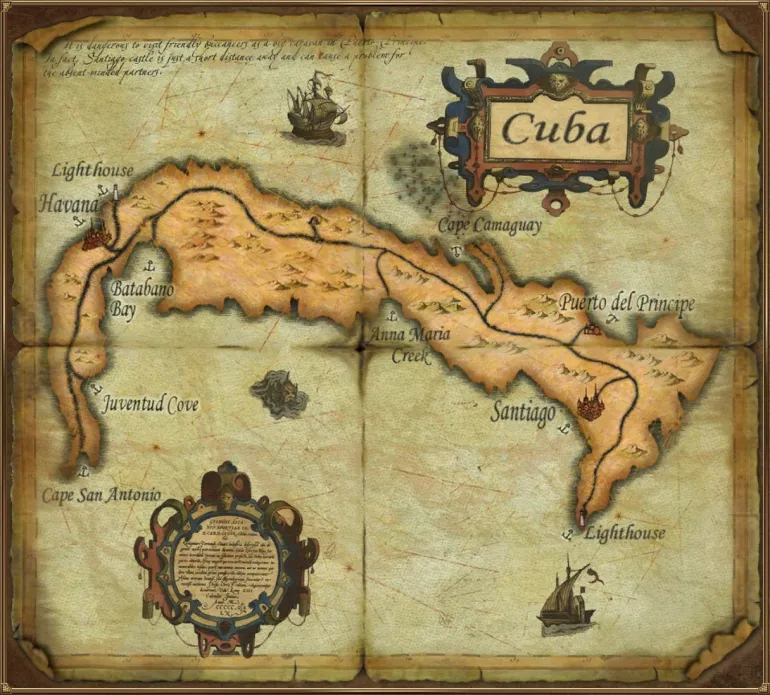 Cuba Island Map. Sea Dogs: To Each His Own &mdash; Trade and secrets