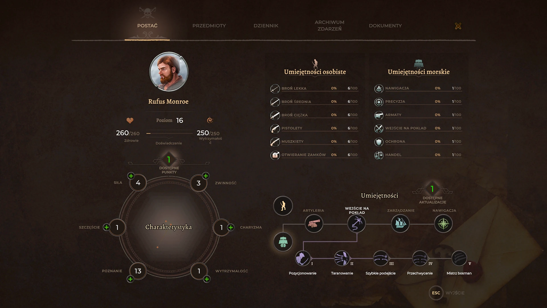 Rozw&oacute;j postaci w Corsairs Legacy: atrybuty, zdolności, umiejętności i poziom postaci