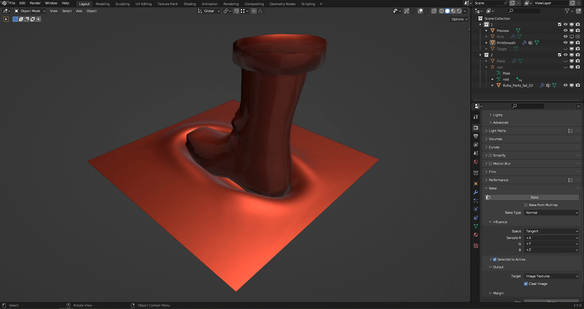 Blender Fu&szlig;spuren-Bake Corsairs Legacy