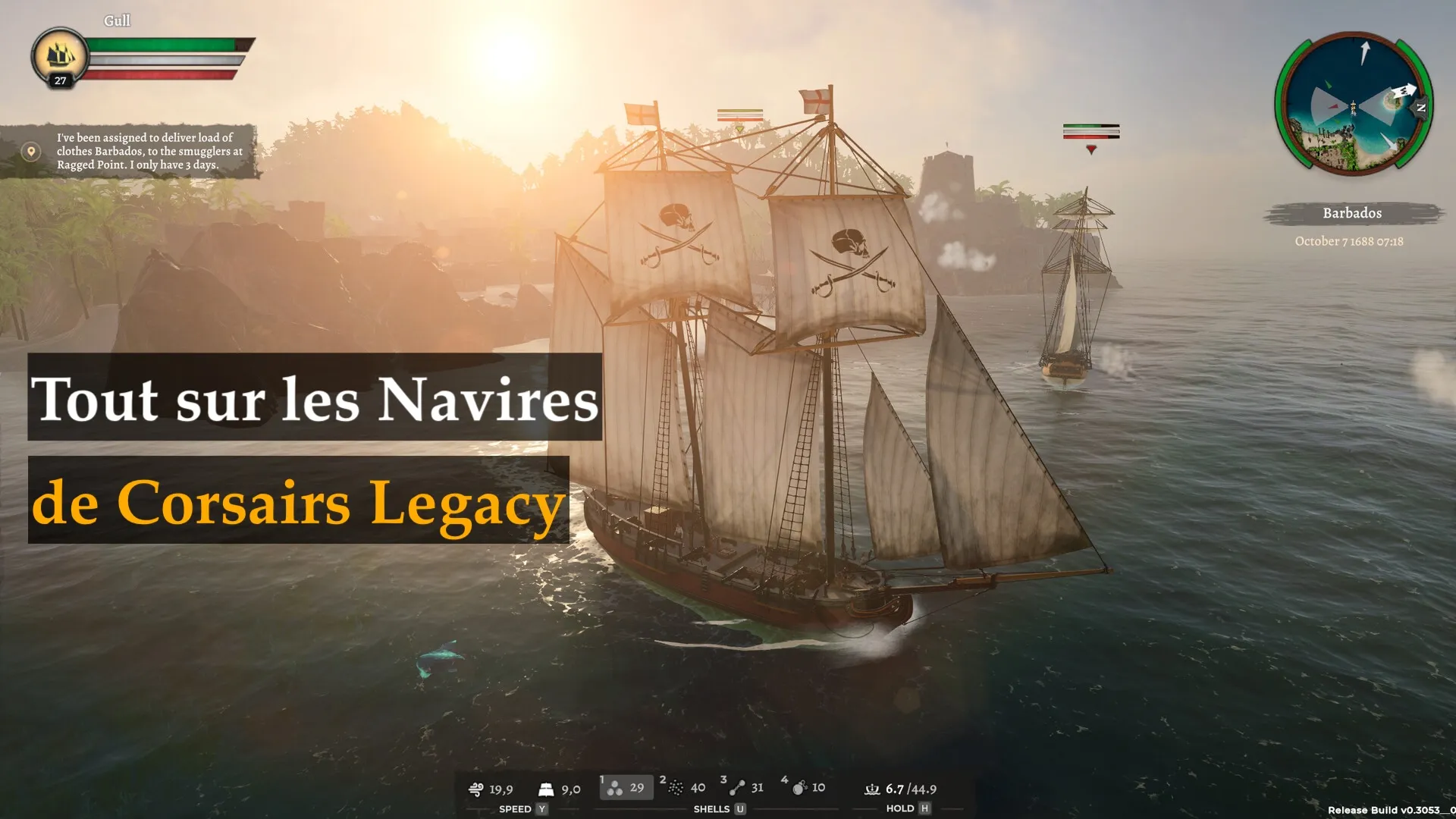 Navires dans Corsairs Legacy : progression, types, caractéristiques et abordage