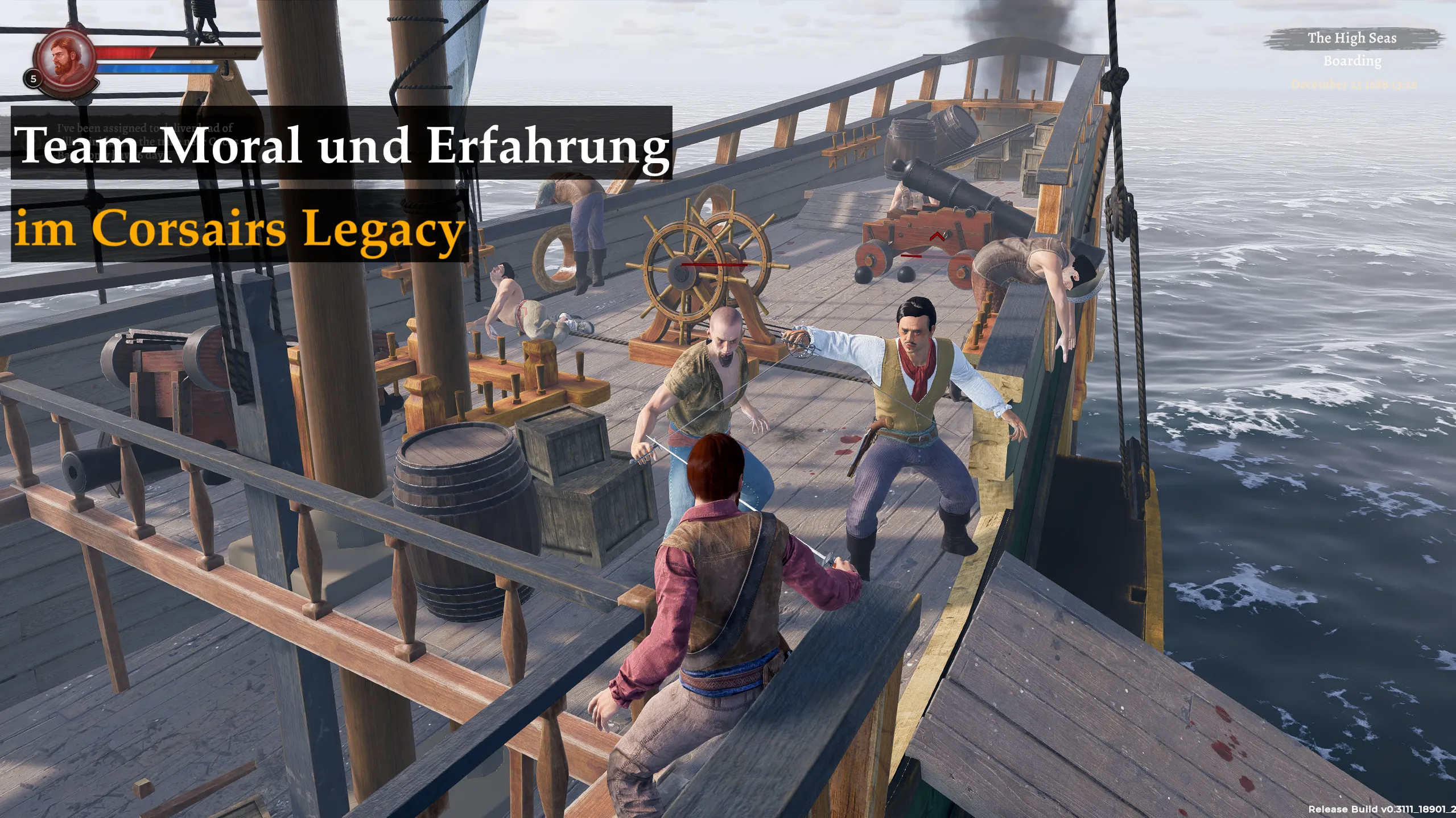 Team-Moral und Erfahrung im Corsairs Legacy