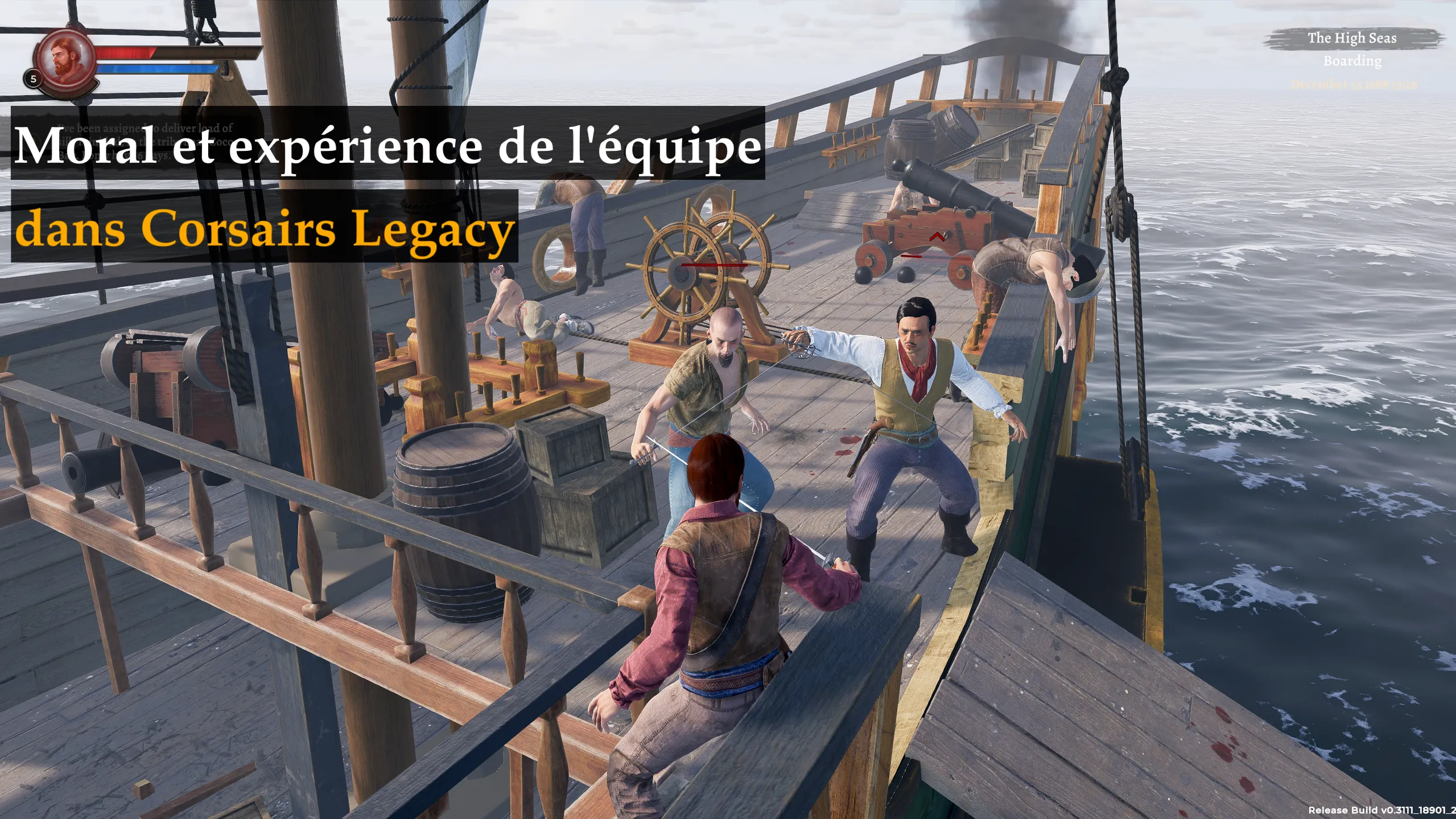 Moral et expérience de l'équipe dans Corsairs Legacy