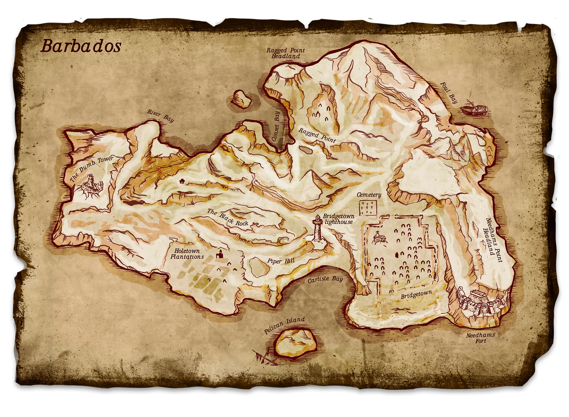 Ordinary Map of Barbados in Corsairs Legacy