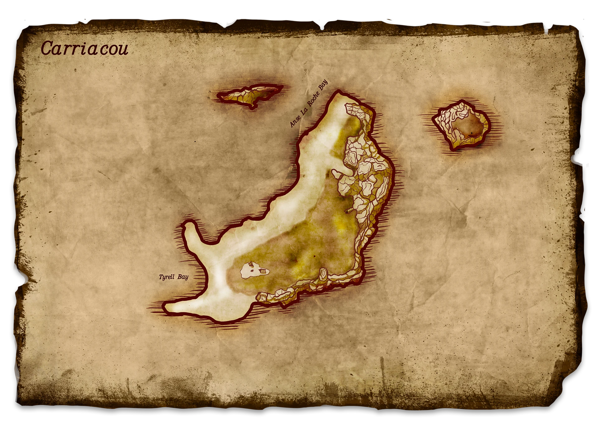 Gew&ouml;hnlich Karte von Carriacou in Corsairs Legacy