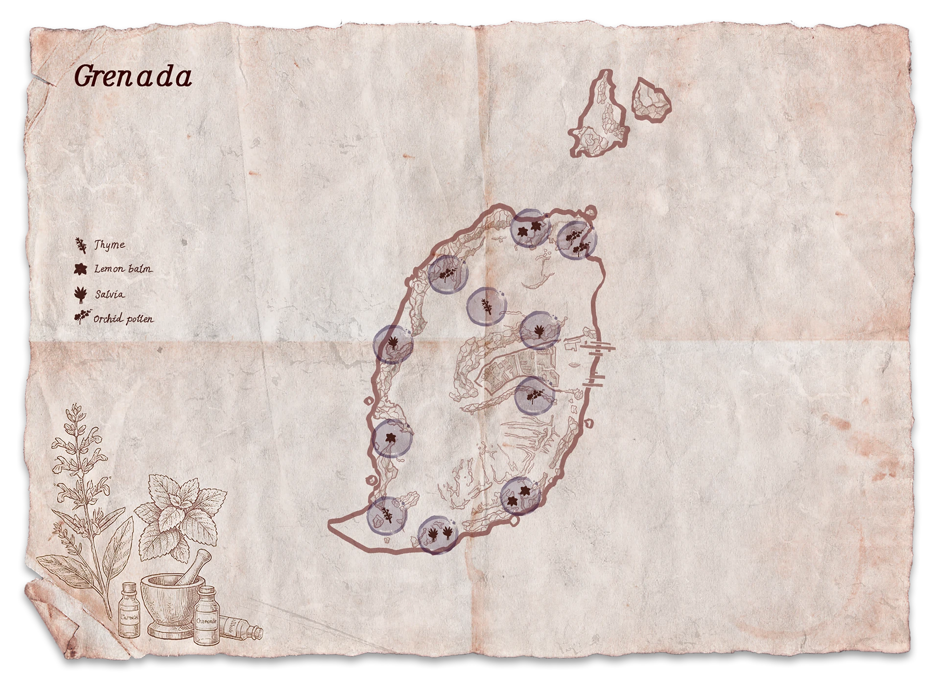 Carte des herbes précieuses de Grenade dans Corsairs Legacy Carte des herbes précieuses de Grenade dans Corsairs Legacy