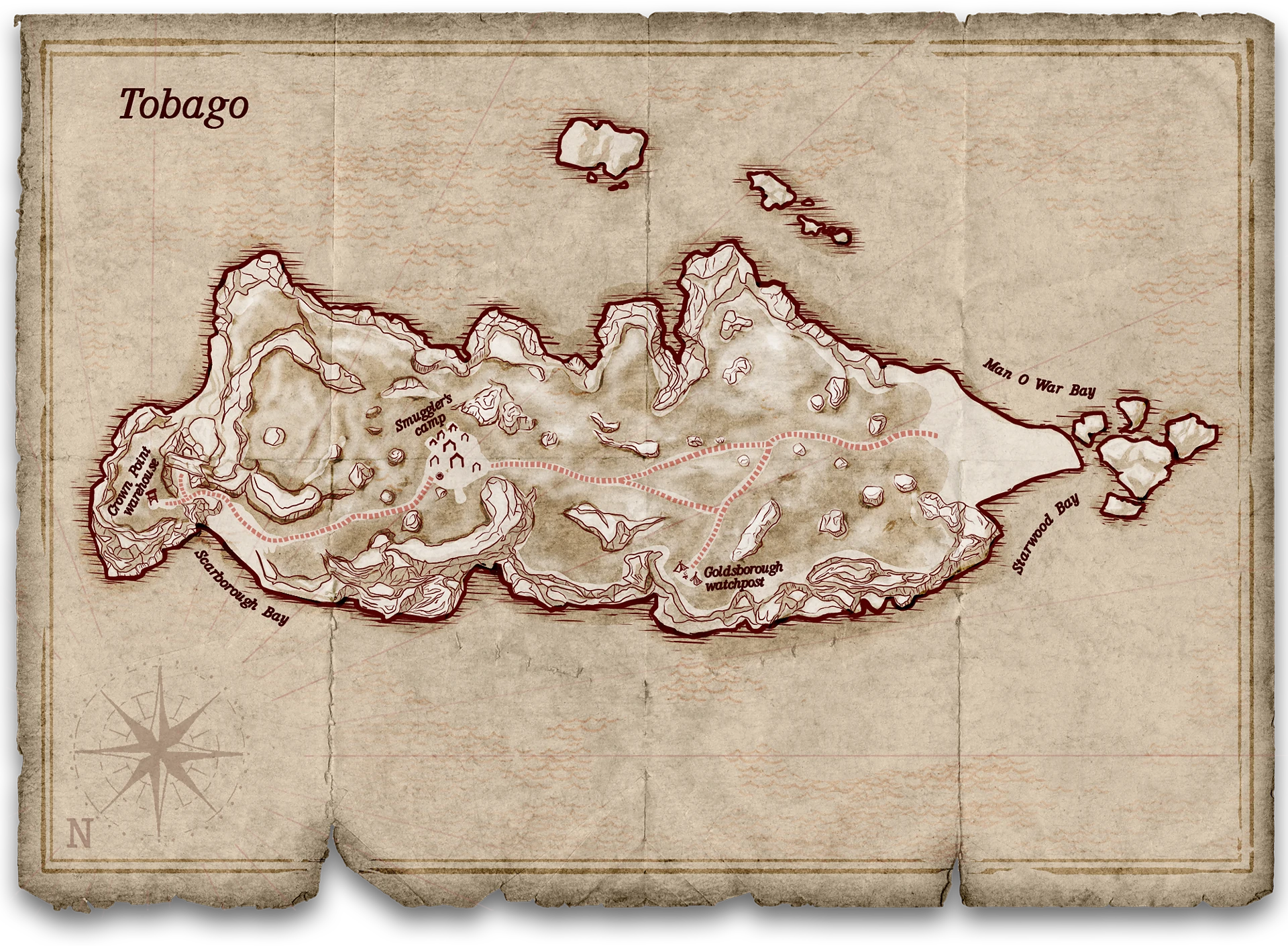 Corsairs Legacy トバゴ 地図（詳細）