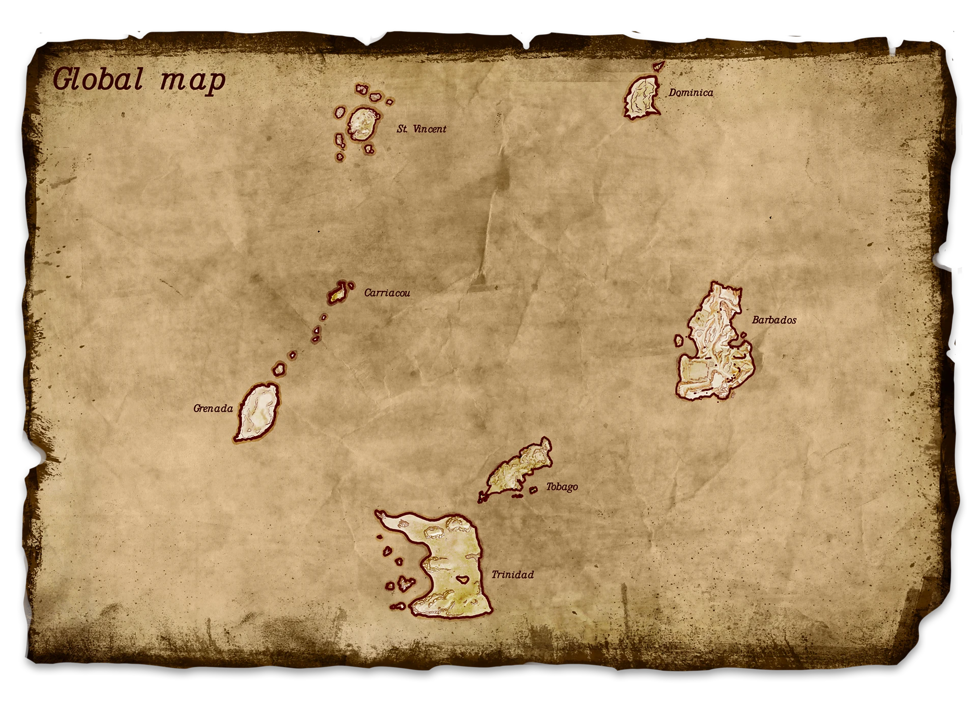 Ordinary Map of the Archipelago in Corsairs Legacy
