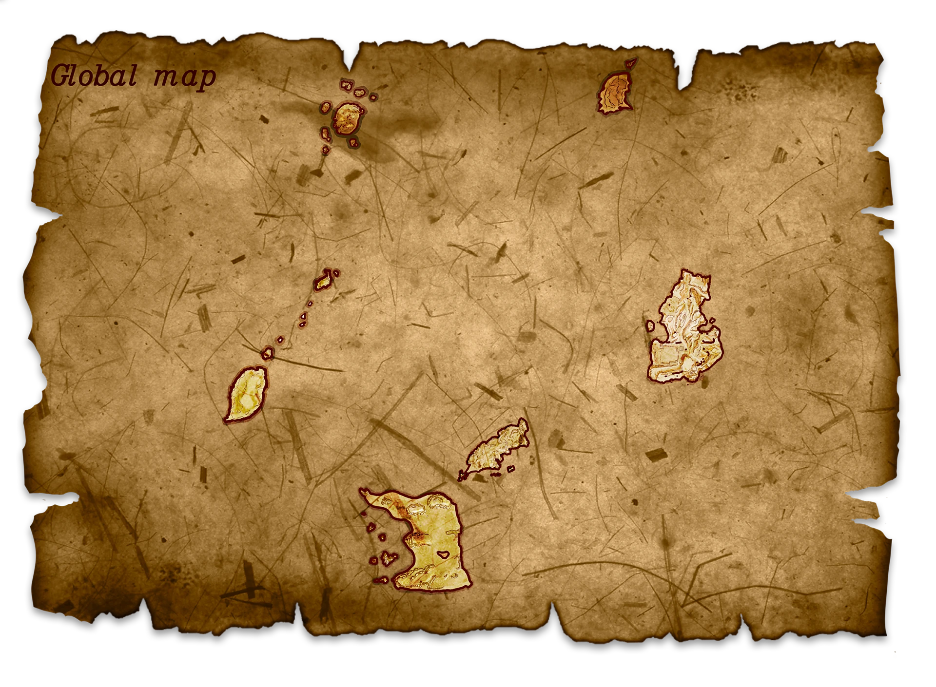 Niedokładna Mapa archipelagu w Corsairs Legacy