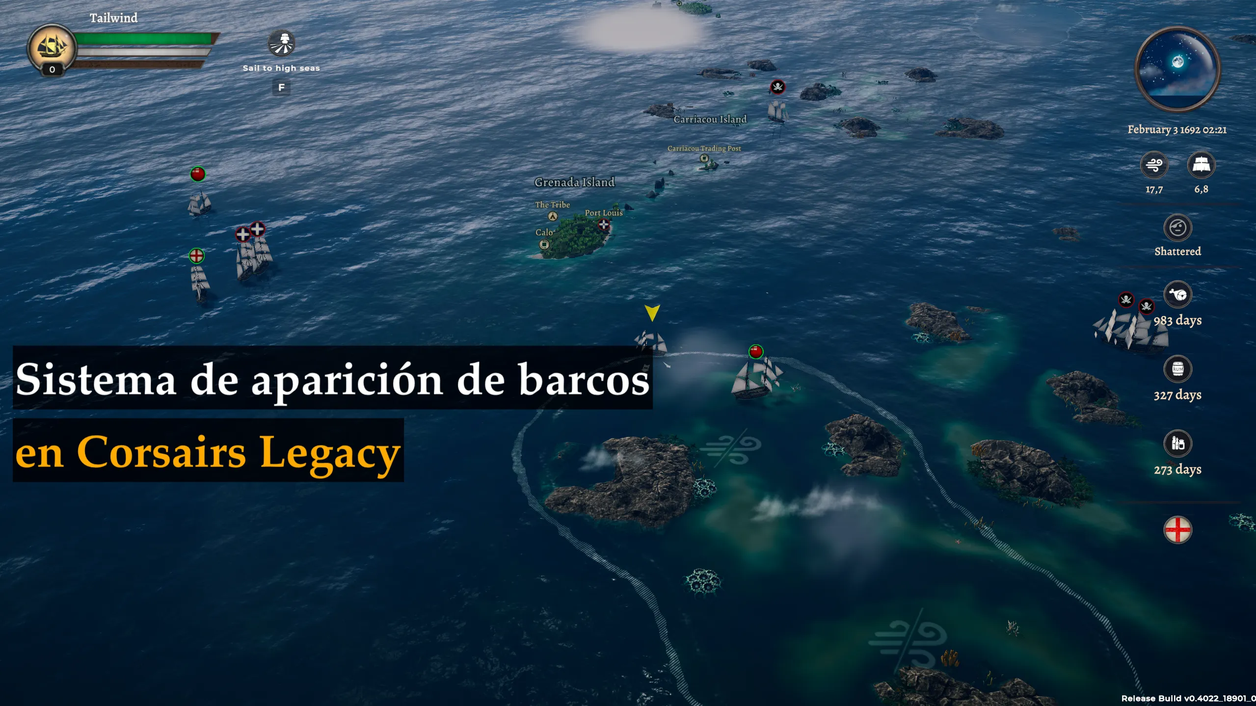 Sistema de aparición de barcos en el mapa global de Corsairs Legacy Sistema de aparición de barcos en el mapa global de Corsairs Legacy