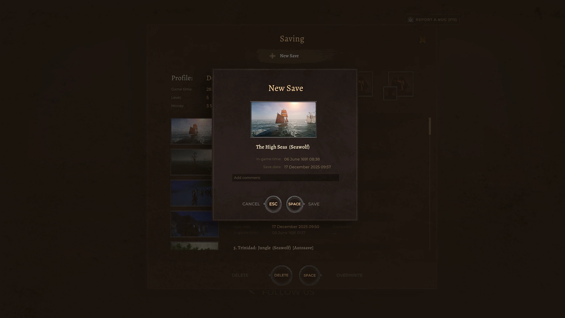можливість залишати власні коментарі до кожного сейву Corsairs Legacy можливість залишати власні коментарі до кожного сейву Corsairs Legacy