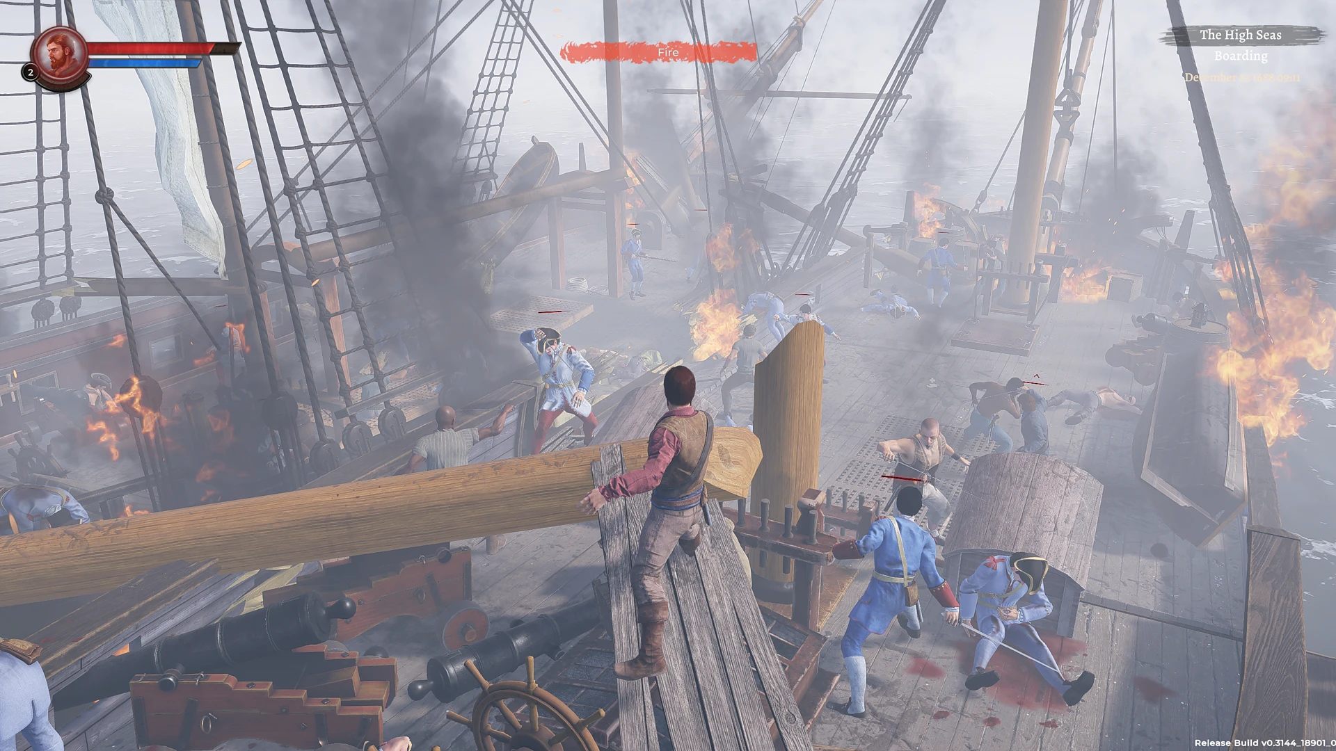 crew extinguishing fire during boarding Corsairs Legacy