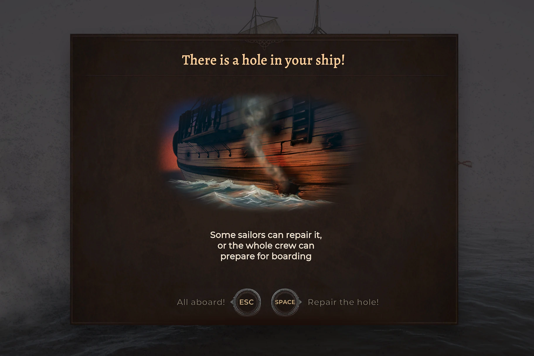 choice during flooding on ship Corsairs Legacy